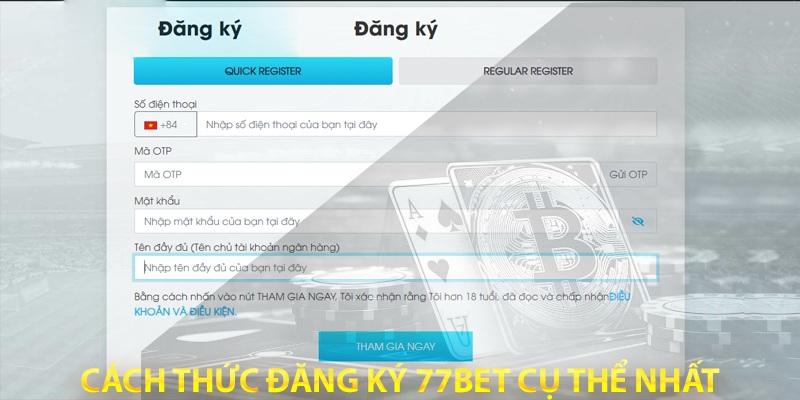 Đăng ký hội viên 77Bet để trải nghiệm dịch vụ đẳng cấp